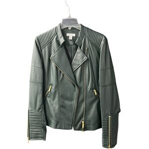 Calvin Klein Olive Leather Jacket